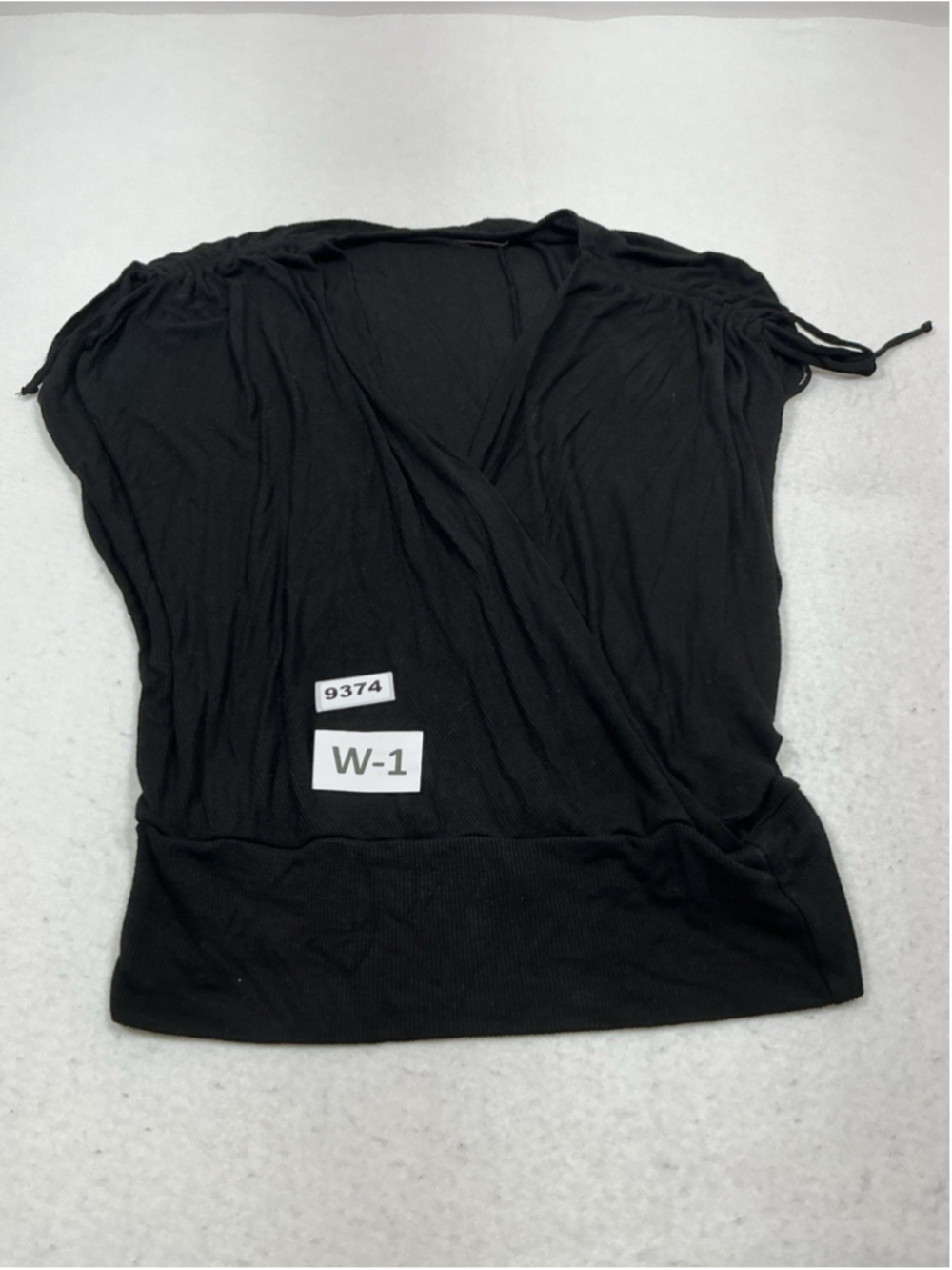 Womans Excellent Michaels Stars Oversize Wrap Blouse Small Black Pullover